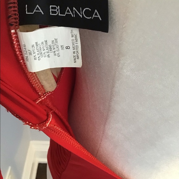 La Blanca red one piece swimsuit - Picture 4 of 5